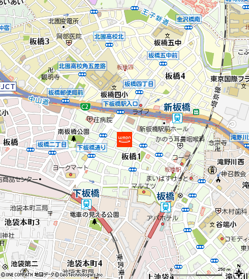まいばすけっと新板橋駅南店付近の地図
